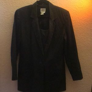 Black Linen Jacket with Matching Bustier